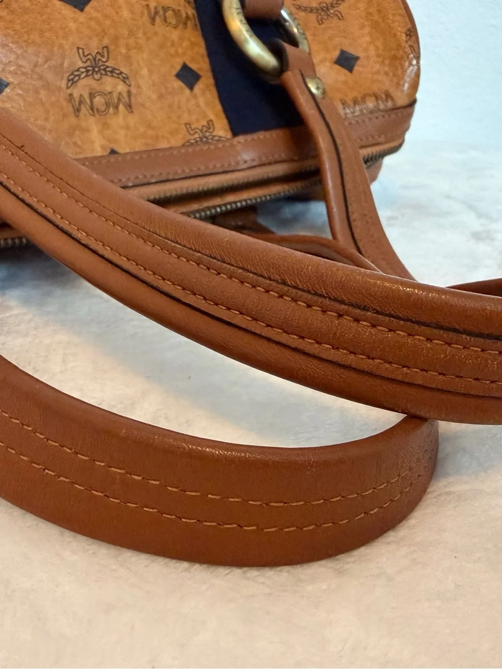 MCM Cognac Visetos | Boston bag